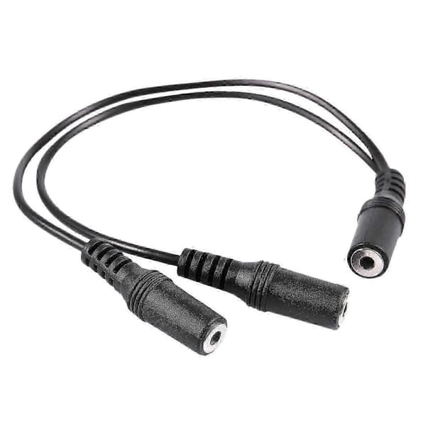 Sort 28 cm Stereo lydkabel hun til dobbelt 3,5 mm Jack Y-splitter