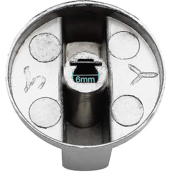 6 stk. Universal Metal Kontrol Knapper Gaskomfur Knapper 6mm Universal Kontrol Knapper Komfur Knapper Til Gaskomfur Kogeplade Ovn