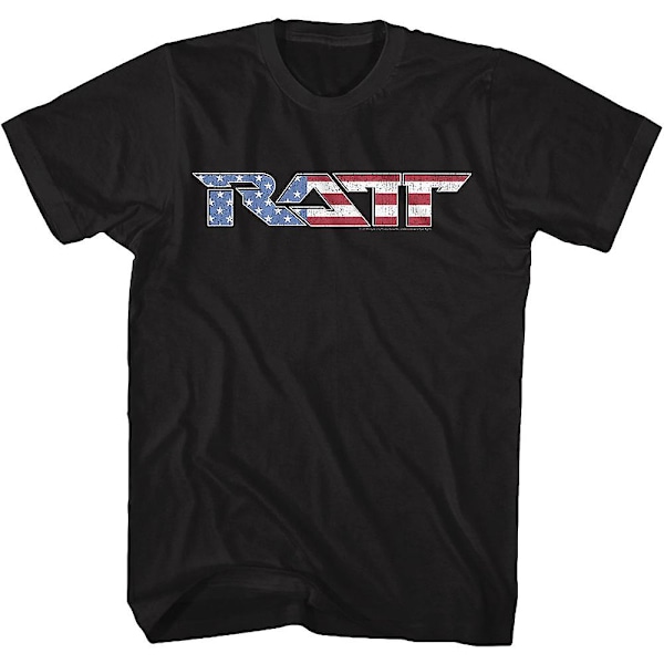 Ratt T-skjorte med rød, hvit og blå logo XXL