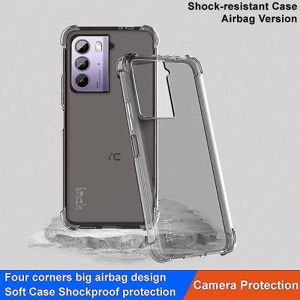 Imak Htc U23 / U23 Pro 5g phone case - mjuk Tpu genomskinlig cover Transparent Black