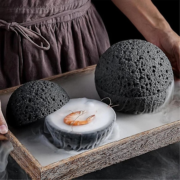 Japansk Planet Vulkansk Sten Kunstnerisk Fad Pendul Skaldyr Sushi Sashimi Isplade Røgplade, 12cm
