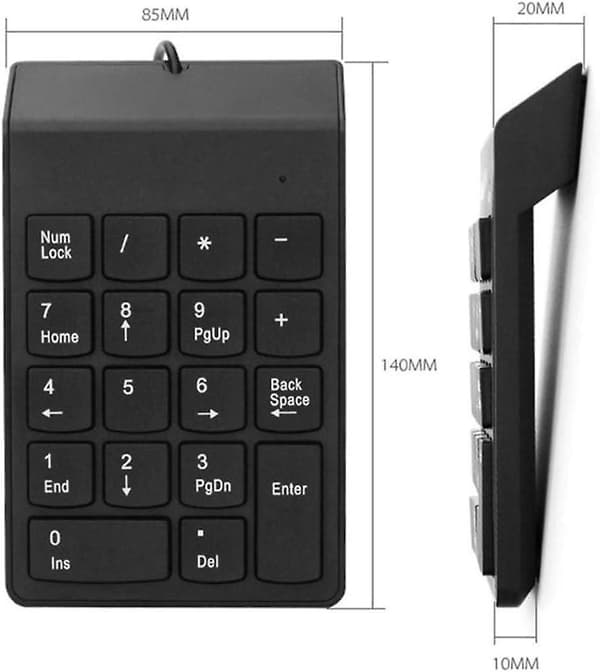 18-tasters bærbar slank mini numerisk tastatur