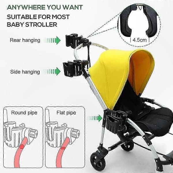 Universal 2-i-1 flaskeholder til barnevogne og cykler tilbehørsholder