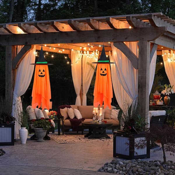 Autumn Decorations for Home, 2-Pack Pre-Lit Orange Pumpkins W,CJY