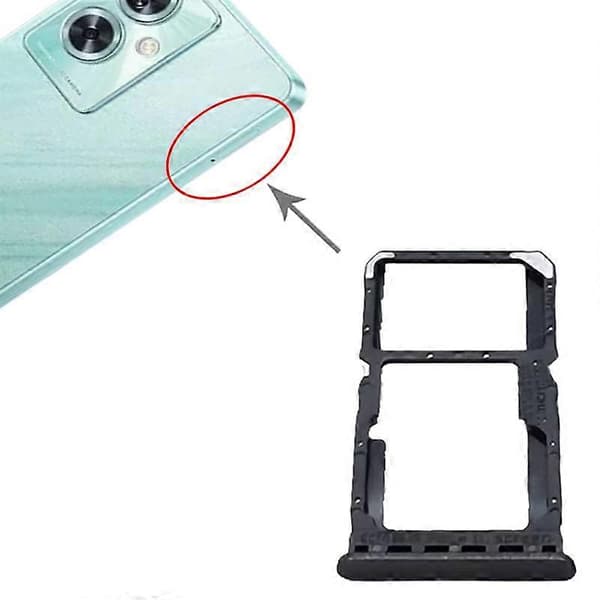 For OnePlus Nord N30 SE 5G CPH2605 SIM + SIM / Micro SD-kortskuff Black