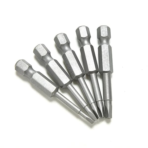 5 stk / sett Magnetiske Trekant Hode Skrutrekker Bits S2 Stål 1/4 Hex Skaft 50mm Gray