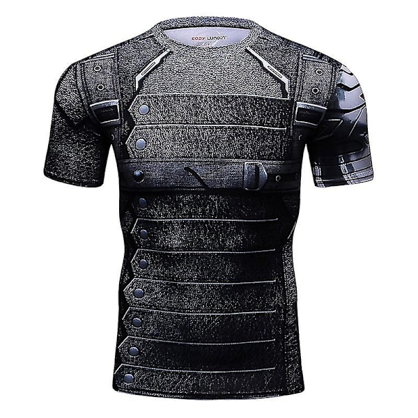 Superhelt Punisher Kortærmet Sports T-shirt Træning 3D Kompression Hurtigtørrende Træning Mænds Løbe Gym Fitness Top Rashguard 10 M