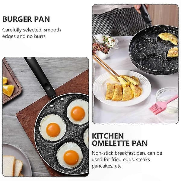 Non-Stick Gjutjärn Crêpepanna, 24 cm Diameter för Stekning av Ägg och Matlagning