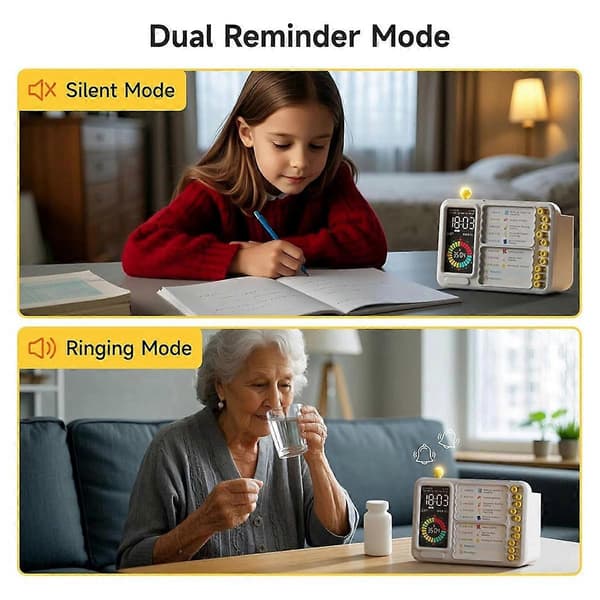 Visuell timer för barn och vuxna, ADHD-timer med planeringstavla för scheman, uppgiftstimer, visuell timer för småbarn, tyst timer CJY White