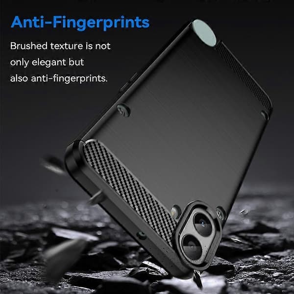 For Nothing CMF Phone 1 Kolfiber Borstad Textur TPU Mobilskal Black