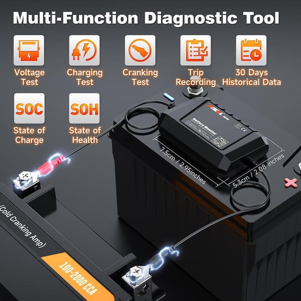 ANCEL BM300 Batteritestare Bluetooth-analysator 12V Bil Elektrisk Krets Starttest SpänningstestCJY