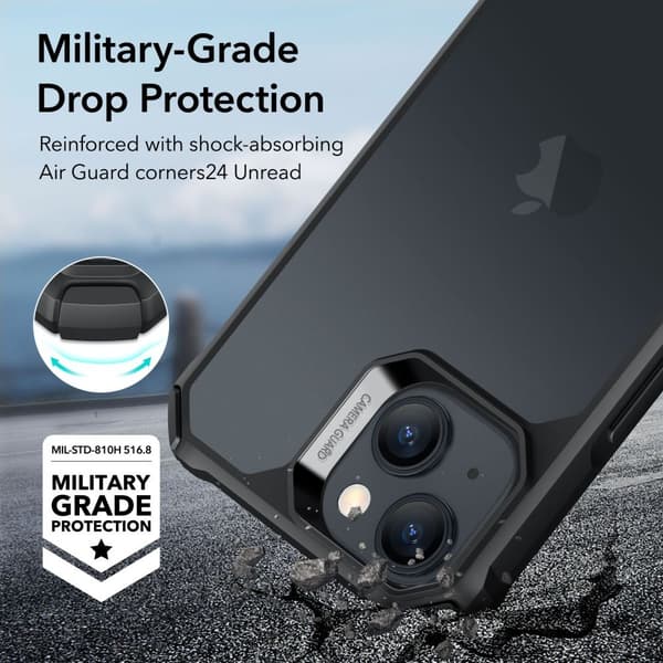 ESR iPhone 15 -kuori Air Armor, himmeä musta 120