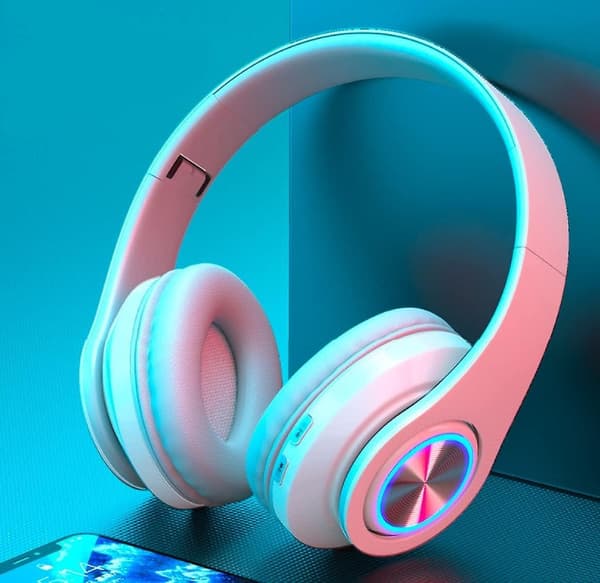 Trådlösa Bluetooth 5.0-hörlurar, vit