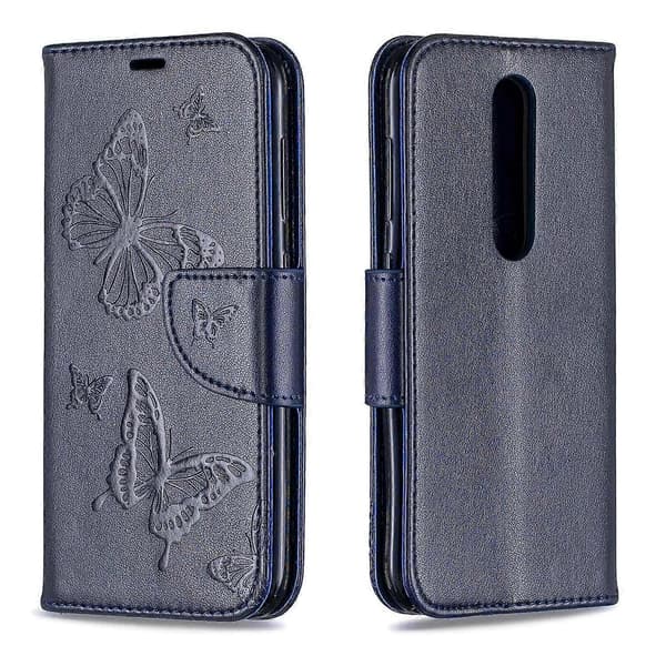 Imprint Butterfly Læderpung Etui til Nokia 4.2 - Grøn, CJY Multicolor Dark Blue