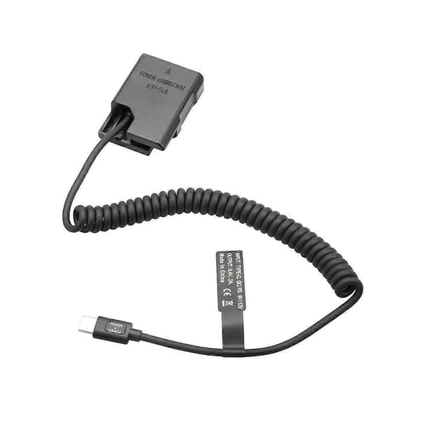 EL14 Dummy Coupler Batteri Typ-C Spiralkabel til D3100 D3500 D5100 D5200 D5300 D5600 P7000 P7100 Black