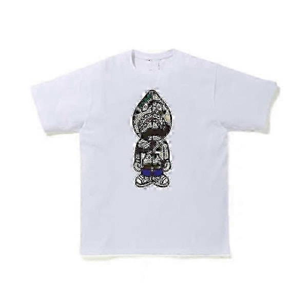 2023 Aasual Letter Print Rund Hals Kortærmet Bapes T-shirts til Mænd Kortærmet Unisex T-shirt 1 S
