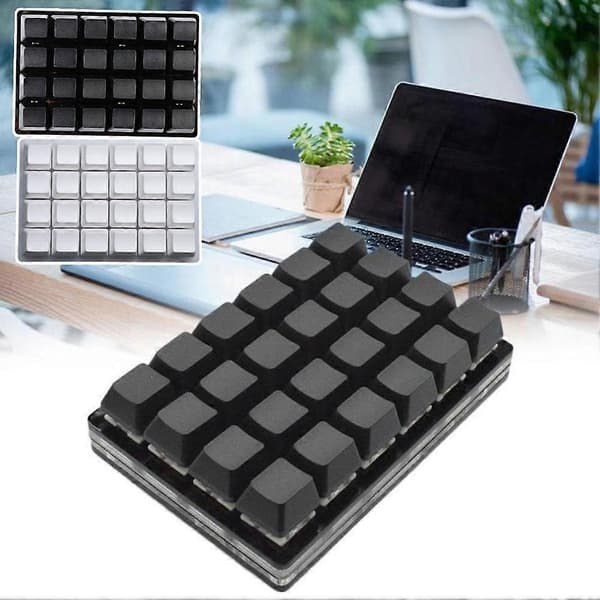 Programmerbart tastatur Hot-swappable RGB 24-tasters tastatur Makrounderstøttelse Black