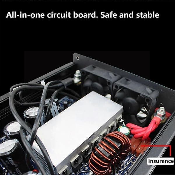 12V til 24V DC 60 Ampere Strømforsterker Step-Up DC DC-omformer 12 Volt til 24 Volt for bil Black