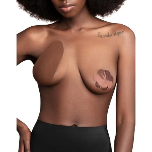 BYE-BRA - FÖRSTÄRKNINGAR MÖDRAR + 3 PAR SATIN BRUNA KUPOR A/C -