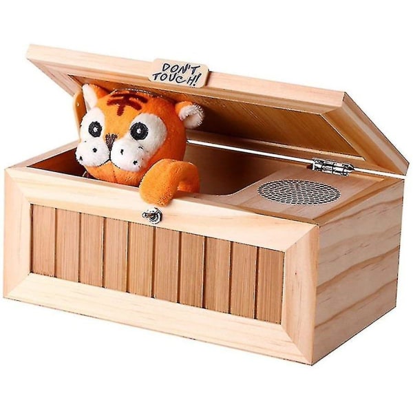 Zantec Wooden Useless Box Leave Me Alone Box Most Useless Machines Do Not Touch Tiger Toy Gift With Sound