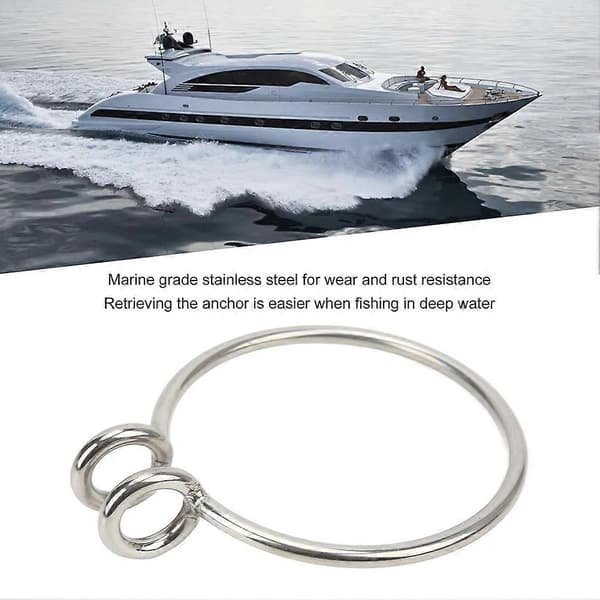 Træk Ankerring 6mm Marine Genfindingssystem Rustfrit Stål Poleret til Båd Yacht Fiskeri Retriever