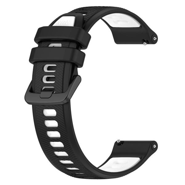 Silicone Urrem til Garmin Forerunner 265S - 18mm Dobbelt Farve Udskiftningsrem Black White