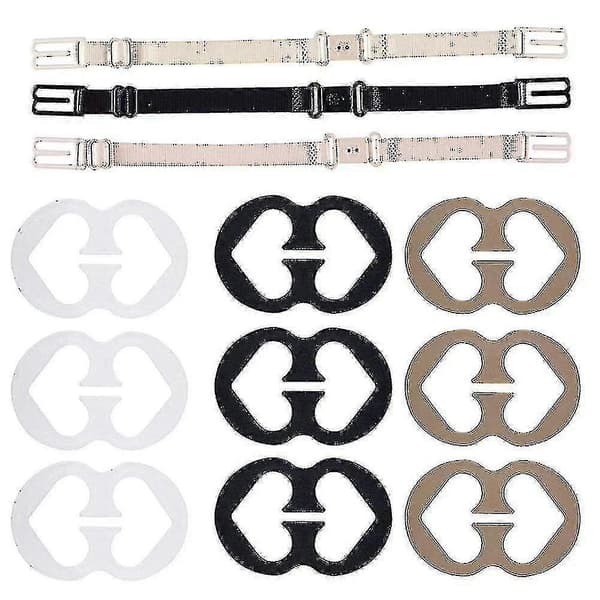 12 st Halkfria BH-band Elastiska Justerbara Hållare Med BH-clips