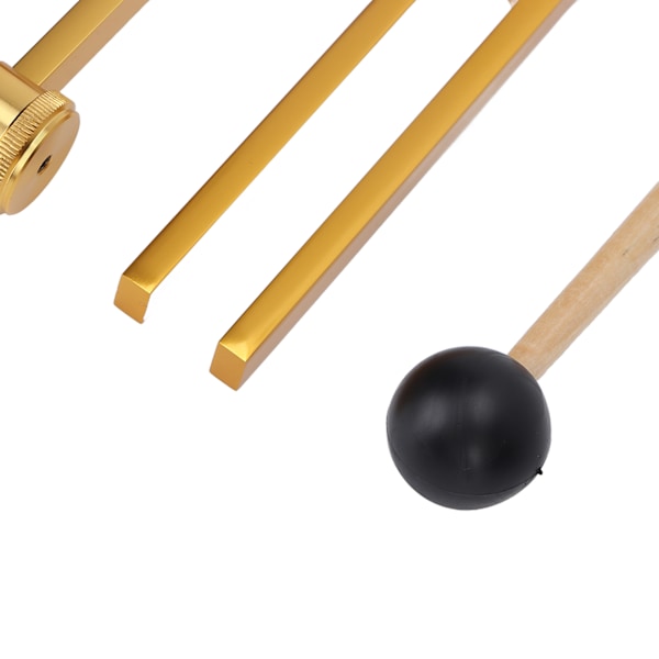 3st Stämgafflar i Aluminiumlegering Set 128 256 512Hz Kroppsstämgafflar med Hammare för Ljudhealing Guld