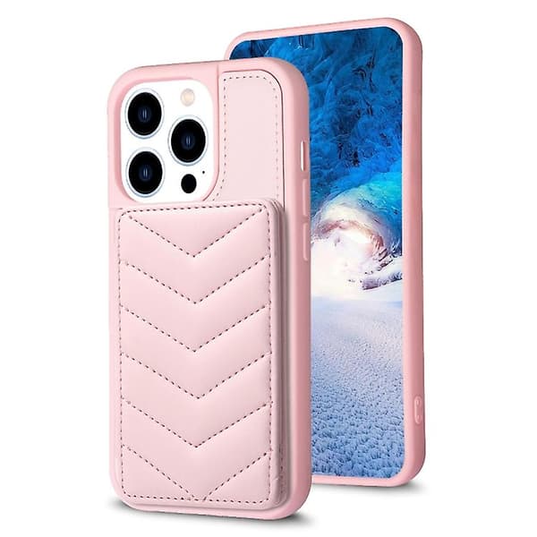 Yhteensopiva iPhone 12 Pro Max Wave Pattern -korttipussin pidikkeen puhelinkotelo CJY Pink iPhone 12 Pro Max