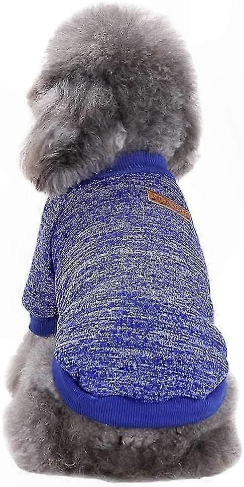 Mørkeblå Strikket Sweater til Små Hunde Dark Blue 11.3in*7.09in