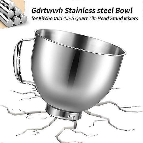 Røreskål i rustfrit stål til KitchenAid 4.5-5 Quart vippehoved standmixer til KitchenAid MixerEdition 0711CJY
