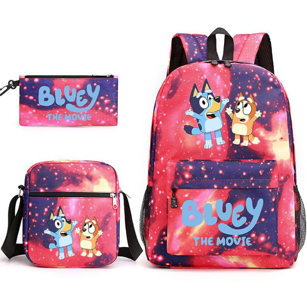 Bluey 3pcs Set Boys Girls Backpack School Bags