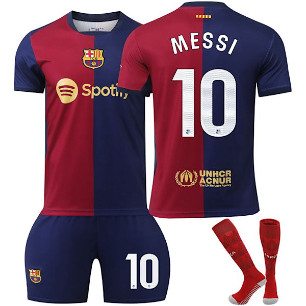 2425 Barcelona Hjemmedrakt Nr. 6 GAVI Nr. 8 Pedri Nr. 9 Lewandowski Nr. 10 Messi Nr. 19 Ramin Yamal og andre fotballdrakter Nr. 10 MESSI/Hvit No.10 MESSI/White 16