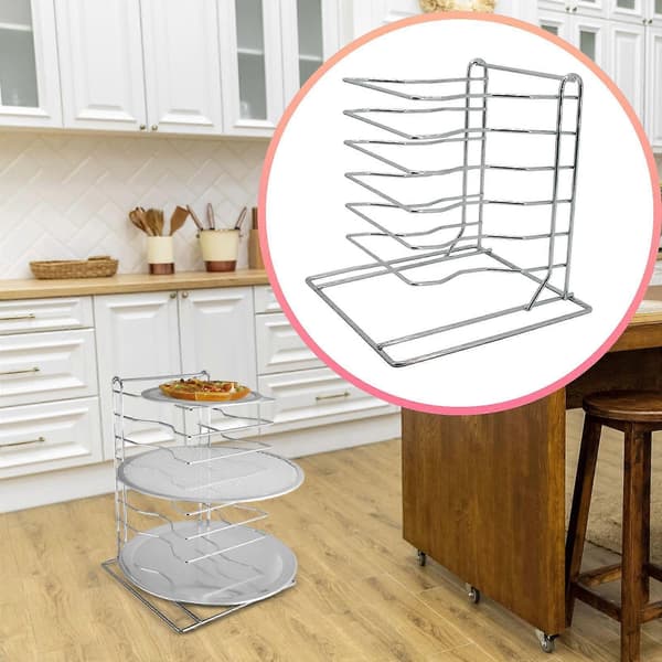 Pizza Rack Hylde Bærbar Multifunktionel Picnic Camping Opbevaring Kraftig Buffet 6 Tier