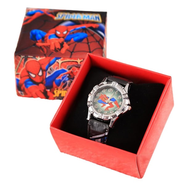 Barn Spider Man Superhjälte Armbandsur Watch Watch Black