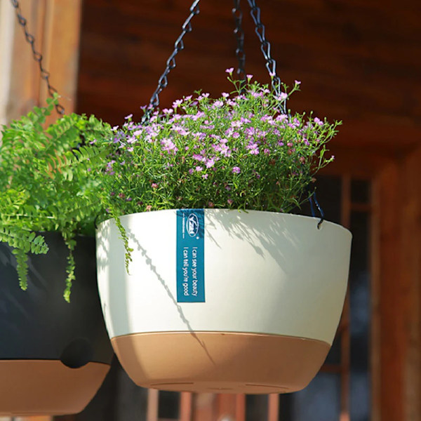 Automatisk Vattenabsorberande Blomkruka, Modern Hängande Korg med Kontrastfärg, Krukor för Trädgård och Inomhusväxter, Balkongfäste blue