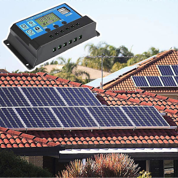 12v/24v Auto Solarpanel Batteri Controller Digital Display Solar Opladningscontroller til Solar Advarselslys CJY 10A