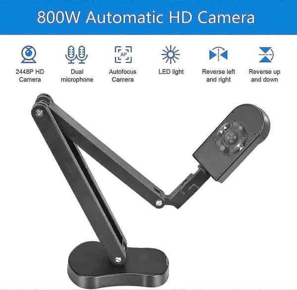 4k USB-dokumentkamera, A3-storlek 8mp webbkamera och presentationsstativ visualiseringsklassrum