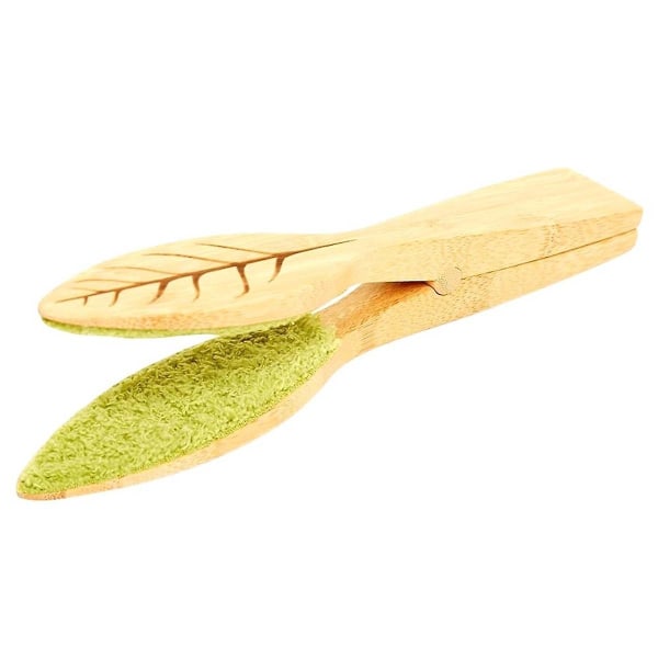 Leaf Cleaning Tongs,Plant Leaf Cleaning Tongs, Plant Leaf Lint Cleaner with Wood Handle, Leaf Cleaning Tool