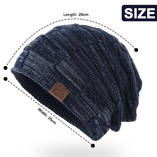 Huer til mænd og kvinder, vinter varm beanie strikket løs tyk hovedbeklædning, uld strikket hue varm pullover hue