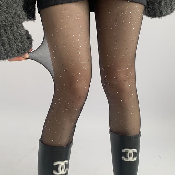 Kimaltelevat strassisukat naisille, seksikk?ät kimaltelevat glitterjuhlakonsertti