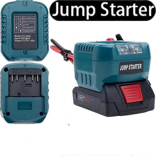 18V litiumbatteri startadapter med nödkraftklämma för bilstartkabel biltillbehör Blue
