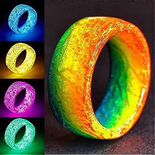 Lysande Ring som Glöder i Mörkret Unisex Dekoration Fluorescerande Ring Smycken för Kvinnor Män, Blå Blue 6