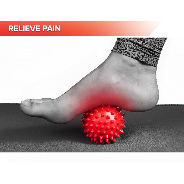 Pigge Massagebolde til Fod, Ryg, Muskler - 3 Bløde til Faste Massagerulle Kuglesæt til Plantar Fasciitis, Triggerpunktsterapi, Træning, Yoga, Dee