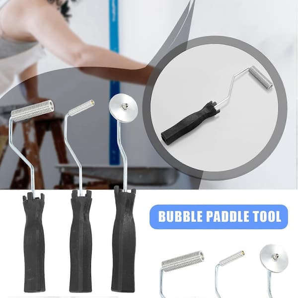 3st Glasfiber Roller Kit Bubble Paddle Tool Laminerings Roller Kit för FRP MouldCJY Silver & black