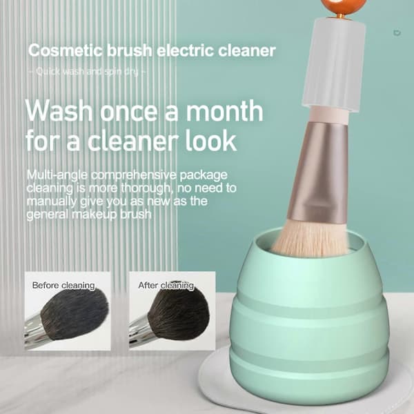 Automatisk makeupbørsterenseværktøj, orange