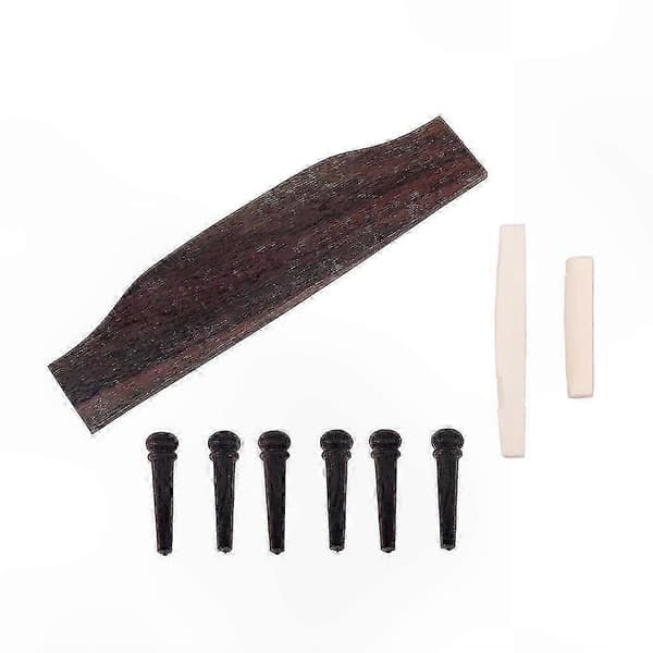 Gitarrstallkomponentset - Bensadel, Sadel, Ändstift och Trädelar för Akustiska Instrument brown