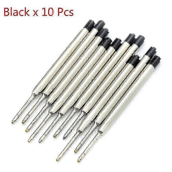 10 stk. Parker-stil kuglepensrefiller - 1,0 mm medium spids blåt blæk til daglig skrivning Black