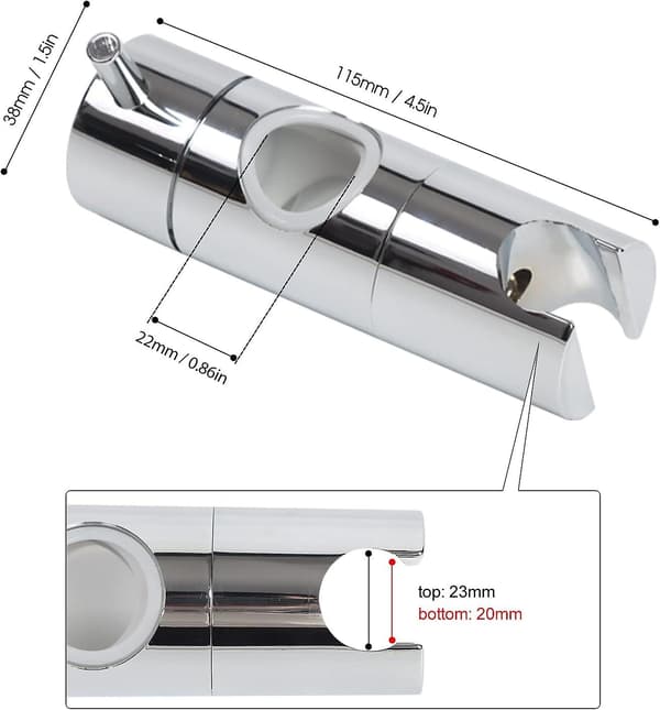 Justerbar dusjhodebrakettklemme, 22 mm