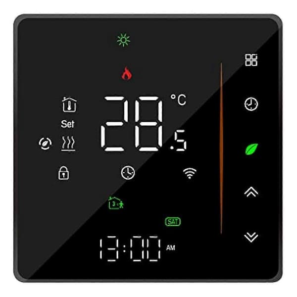 WiFi Smart Termostat Temperaturregulator Ugentlig Programmerbar Understøtter Touch Control-3A Black